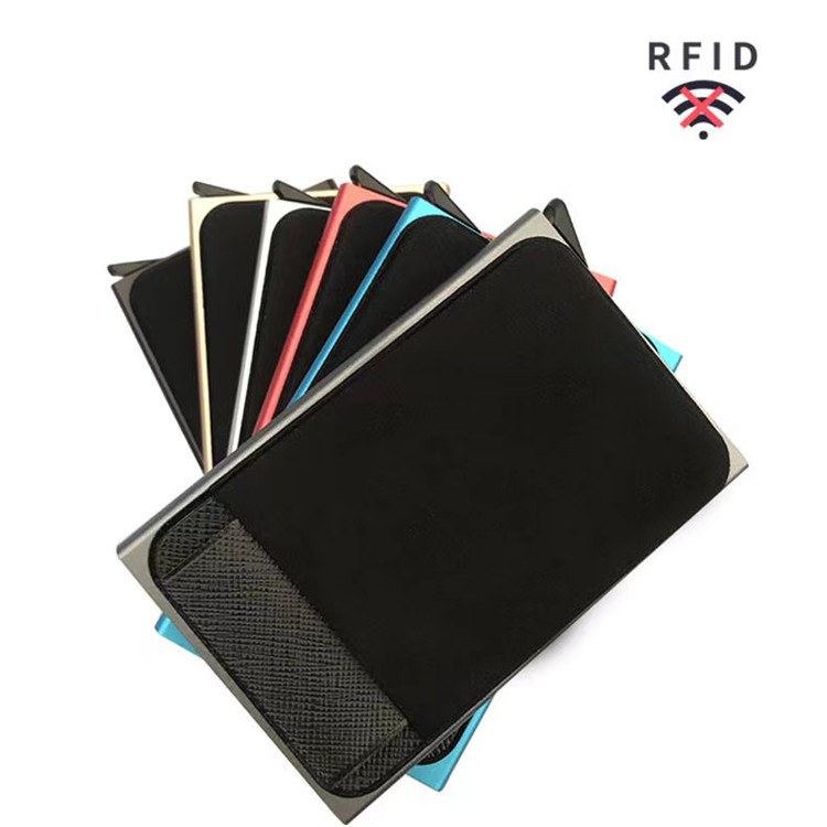 Dompet Aluminium RFID Pop Up Automatik dengan Beg Belakang Keanjalan